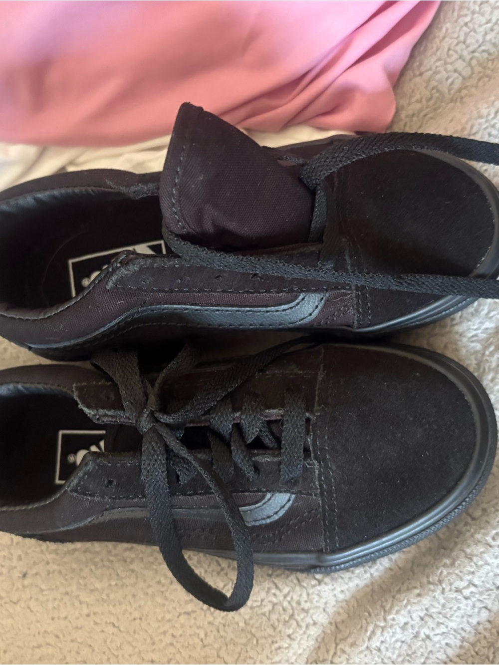 Vans Kids Black Low-Top Skate Shoes